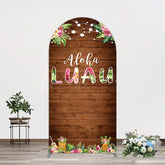 Lofaris Hawaii Aloha Luau Floral Wood Plant Arch Backdrop